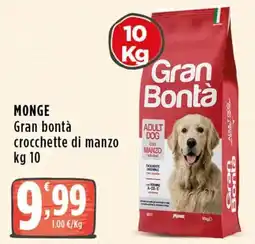 Rossotono Carrefour Monge Gran bontà crocchette di manzo offerta