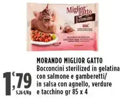Rossotono Carrefour Morando Miglior Gatto Bocconcini sterilized in gelatina offerta