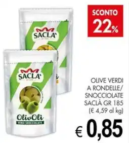 PrestoFresco Olive verdi snocciolate Saclà offerta