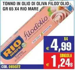 Immenso Cash Tonno in olio di oliva filod'olio Rio Mare offerta