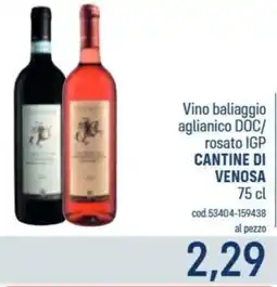 Talento Professional Store Vino baliaggio aglianico DOC/ rosato IGP Cantine di Venosa offerta