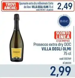Talento Professional Store Prosecco extra dry DOC Villa degli Olmi offerta