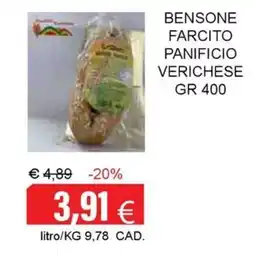 Centro frutta Bensone farcito panificio verichese offerta
