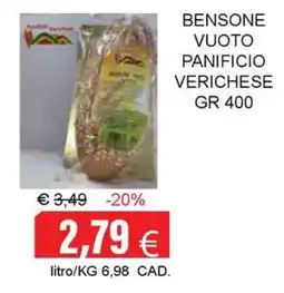 Centro frutta Bensone vuoto panificio vericheese offerta