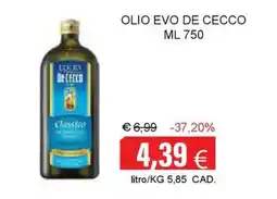 Centro frutta Olio Evo De Cecco Classico offerta