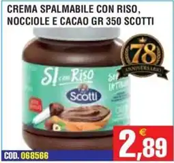 Immenso Cash Crema spalmabile con riso, nocciole e cacao Scotti offerta