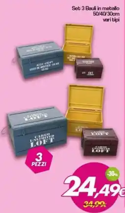 Franzy's Set 3 Bauli in metallo offerta