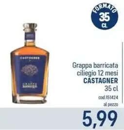 Talento Professional Store Grappa barricata ciliegio 12 mesi Castagner offerta