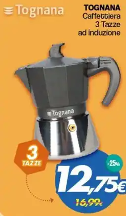 Franzy's Tognana Caffettiera 3 Tazze ad induzione offerta