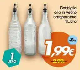 Franzy's Bottiglia olio in vetro trasparente offerta