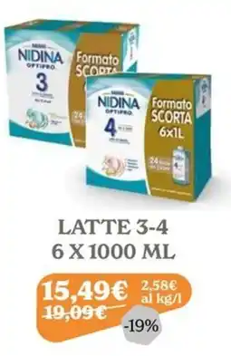 Iperbimbo Nidina Optipro latte 3-4 offerta