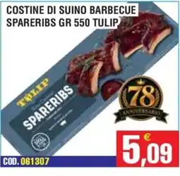 Immenso Cash Costine di suino barbecue spareribs gr 550 tulip offerta