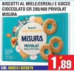 Immenso Cash Biscotti al miele/cereali e gocce cioccolato Misura offerta