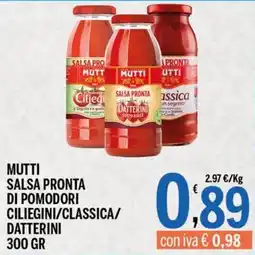 Gruppo Pascar Mutti salsa pronta di pomodori offerta