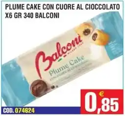 Immenso Cash Plume Cake Balconi con cuore al cioccolato offerta