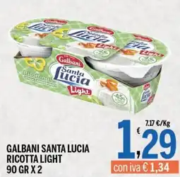Gruppo Pascar Galbani Santa Lucia Ricotta Light offerta