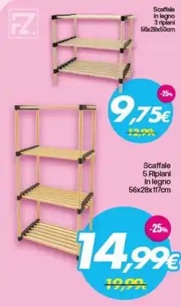 Franzy's Scaffale in legno 3 ripiani offerta