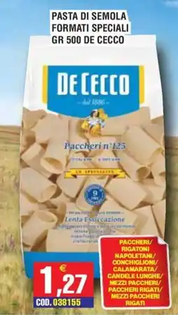 Immenso Cash Paccheri n°125 De Cecco offerta