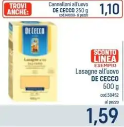 Talento Professional Store Lasagne all'uovo De Cecco offerta