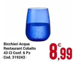 Centro Cash Bicchieri Acqua Restaurant Cobalto offerta