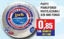 Immenso Cash Piatti piani/fondi riutilizzabili IMB offerta