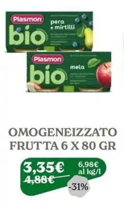 Iperbimbo Plasmon bio omogeneizzato frutta offerta