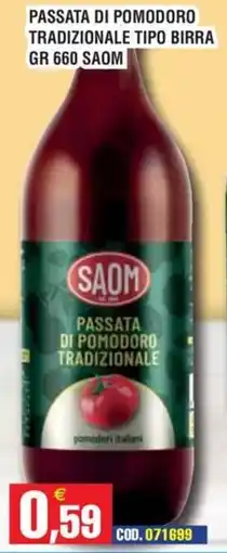 Immenso Cash Passata di pomodoro tradizionale Saom offerta