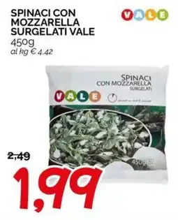 Hardis Spinaci con mozzarella surgelati Vale offerta