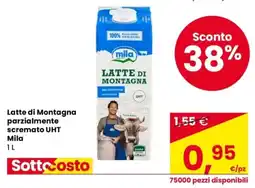 Despar Latte di Montagna parzialmente scremato UHT Mila offerta