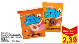 Despar Brownies/ Super Muffin assortiti, Ciambelle con vaniglia Mr.Day offerta