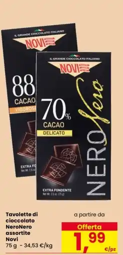Despar Tavolette di cioccolato NeroNero assortite Novi offerta