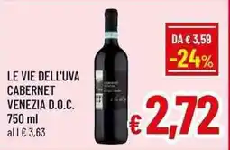 A&O Le vie dell'uva cabernet offerta