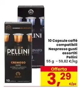 Despar Caffè compatibili Nespresso gusti assortiti Pellini offerta