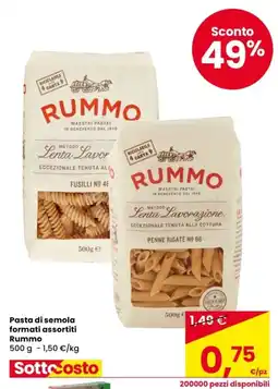 Despar Pasta di semola formati assortiti Rummo offerta