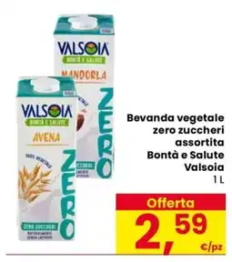 Despar Beveranda vegetale zero zuccheri assortita Bontà e Salute Valsoia offerta
