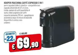 A&O Kooper macchina caffè espresso 3 in 1 offerta