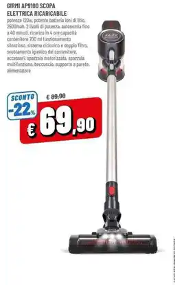 A&O Girmi scopa elettrica ricaricabile offerta