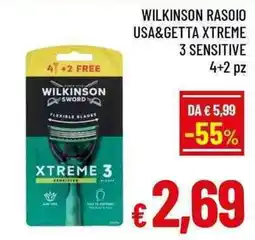 A&O Wilkinson Sword Xtreme 3 Sensitive offerta