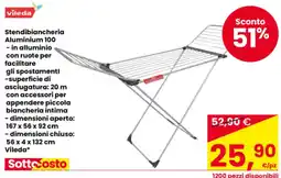 Eurospar Stendibiancheria Aluminium 100 Vileda offerta