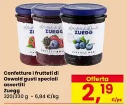 Eurospar Confettura i frutteti di Oswald gusti speciali assortiti Zuegg offerta