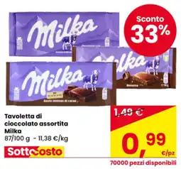Eurospar Tavoletta di cioccolato assortita Milka offerta