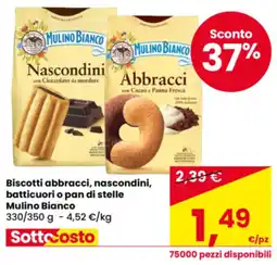 Eurospar Biscotti abbracci, nascondini, batticuori o pan di stelle Mulino Bianco offerta