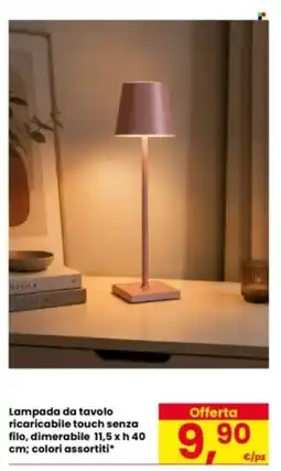 Eurospar Lampada da tavolo ricaricabile touch senza filo offerta