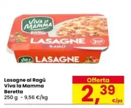 Eurospar Lasagne al Ragù Viva la Mamma Beretta offerta