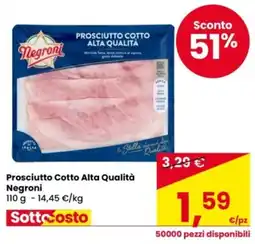 Eurospar Prosciutto Cotto Alta Qualità Negroni offerta