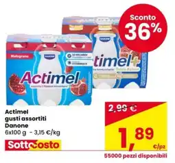 Eurospar Actimel gusti assortiti Danone offerta