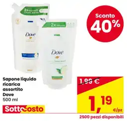 Eurospar Sapone liquido ricarica assortito Dove offerta