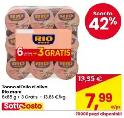 Eurospar Tonno all'olio di oliva Rio mare offerta