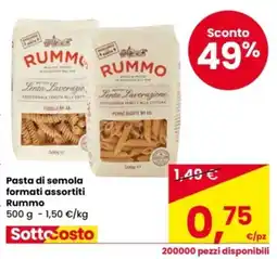 Eurospar Pasta di semola formati assortiti Rummo offerta
