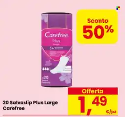 Eurospar Salvaslip Plus Large Carefree offerta